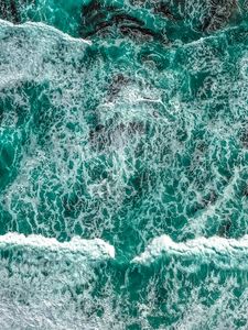 Preview wallpaper sea, waves, aerial view, water, surf