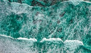 Preview wallpaper sea, waves, aerial view, water, surf