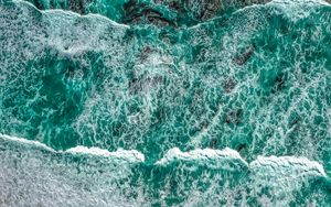 Preview wallpaper sea, waves, aerial view, water, surf