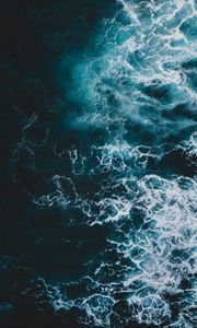 Preview wallpaper sea, waves, aerial view, water, foam