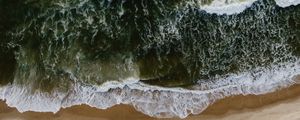 Preview wallpaper sea, waves, aerial view, beach, surf