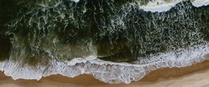 Preview wallpaper sea, waves, aerial view, beach, surf