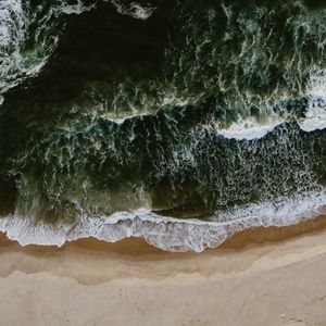 Preview wallpaper sea, waves, aerial view, beach, surf