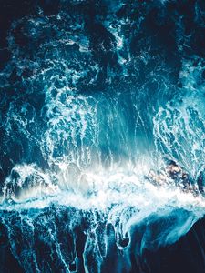 Preview wallpaper sea, waves, aerial view, water, blue
