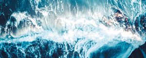 Preview wallpaper sea, waves, aerial view, water, blue