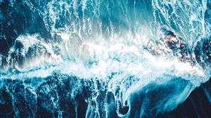 Preview wallpaper sea, waves, aerial view, water, blue