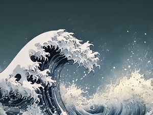 Preview wallpaper sea, waves, art, splashes