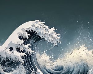 Preview wallpaper sea, waves, art, splashes