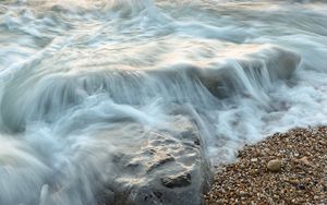 Preview wallpaper sea, waves, beach, stones, nature