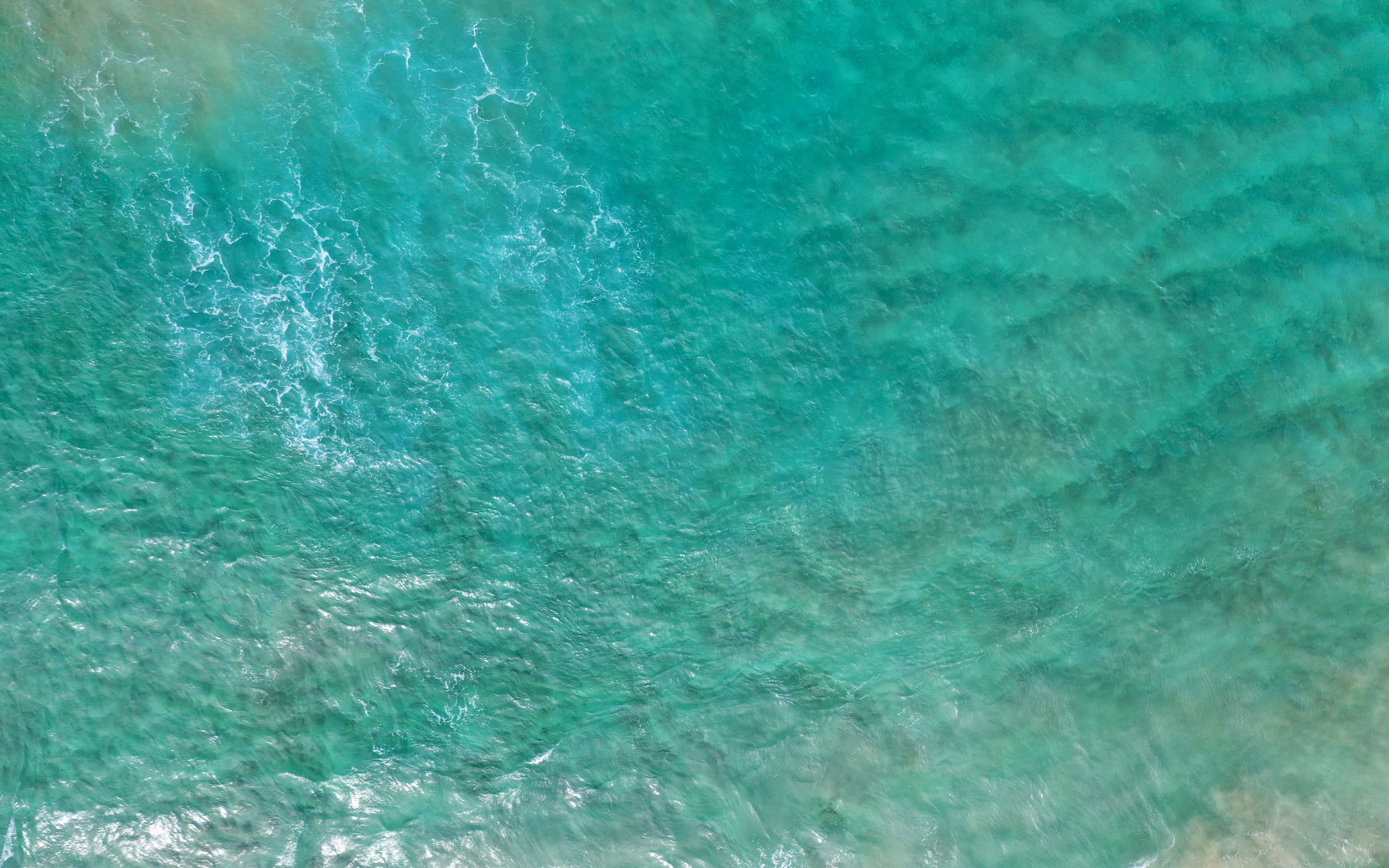 Download wallpaper 3840x2400 ocean, waves, blue, aerial view 4k ultra ...