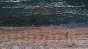 Preview wallpaper sea, waves, coast, aerial view, sand
