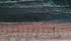 Preview wallpaper sea, waves, coast, aerial view, sand