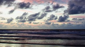 Preview wallpaper sea, waves, coast, clouds