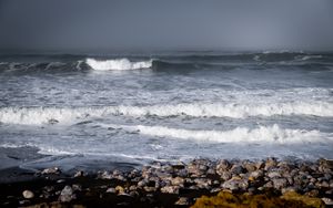 Preview wallpaper sea, waves, coast, pebbles