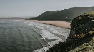 Preview wallpaper sea, waves, coast, mountains, landscape