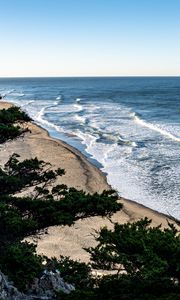 Preview wallpaper sea, waves, foam, landscape, shore, beach