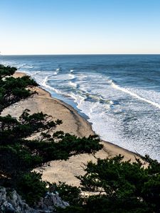 Preview wallpaper sea, waves, foam, landscape, shore, beach