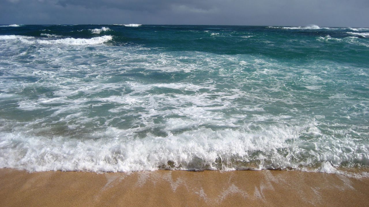 Wallpaper sea, waves, foam, beach, elements, force
