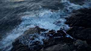 Preview wallpaper sea, waves, foam, stones