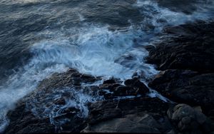 Preview wallpaper sea, waves, foam, stones