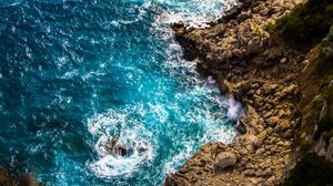 Preview wallpaper sea, waves, foam, stones, rock