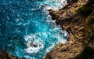 Preview wallpaper sea, waves, foam, stones, rock