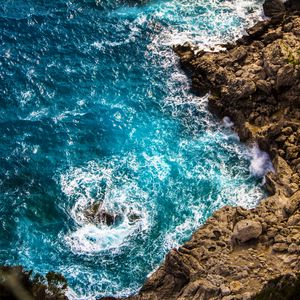 Preview wallpaper sea, waves, foam, stones, rock