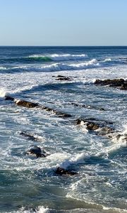 Preview wallpaper sea, waves, foam, reefs, nature