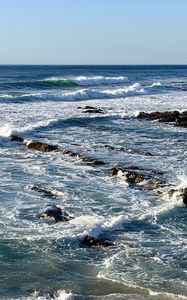 Preview wallpaper sea, waves, foam, reefs, nature
