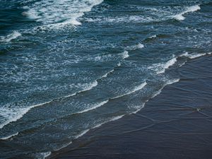 Preview wallpaper sea, waves, foam, blue, coast