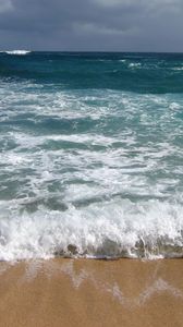 Preview wallpaper sea, waves, foam, beach, elements, force