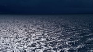 Preview wallpaper sea, waves, glare, ripples, night