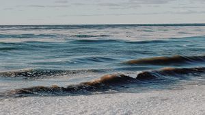 Preview wallpaper sea, waves, ice, beach, winter