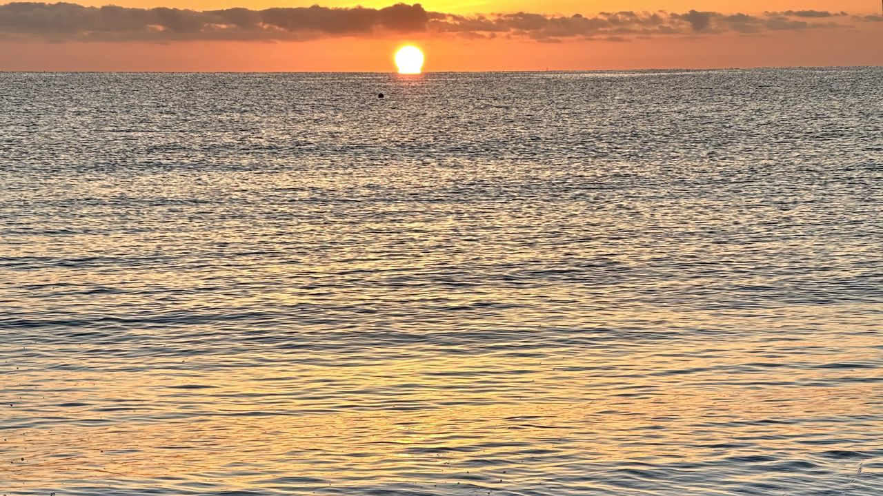 Wallpaper sea, waves, ocean, sun, horizon