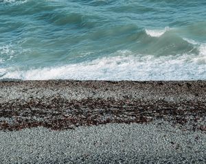 Preview wallpaper sea, waves, pebbles, coast