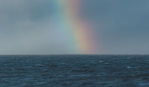Preview wallpaper sea, waves, rainbow