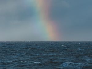 Preview wallpaper sea, waves, rainbow