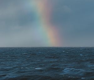 Preview wallpaper sea, waves, rainbow