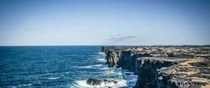 Preview wallpaper sea, waves, rocks, stones, sky, horizon, nature