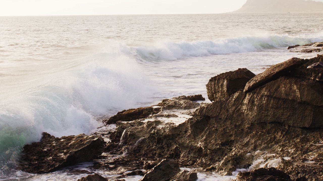 Wallpaper sea, waves, rocks, coast