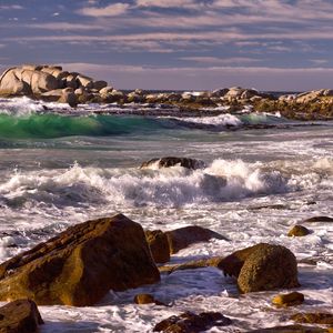 Preview wallpaper sea, waves, rocks, landscape