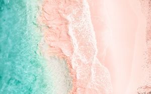 Preview wallpaper sea, waves, sand, beach, aerial view