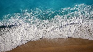 Preview wallpaper sea, waves, sand, aerial view