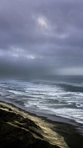 Preview wallpaper sea, waves, sea foam, coast, landscape, nature