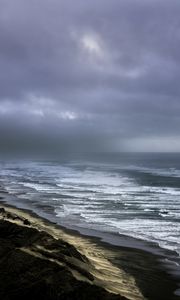 Preview wallpaper sea, waves, sea foam, coast, landscape, nature