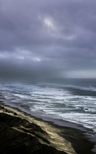 Preview wallpaper sea, waves, sea foam, coast, landscape, nature