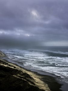 Preview wallpaper sea, waves, sea foam, coast, landscape, nature