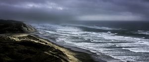 Preview wallpaper sea, waves, sea foam, coast, landscape, nature