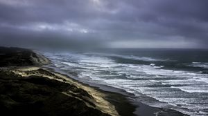 Preview wallpaper sea, waves, sea foam, coast, landscape, nature