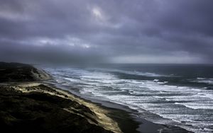 Preview wallpaper sea, waves, sea foam, coast, landscape, nature